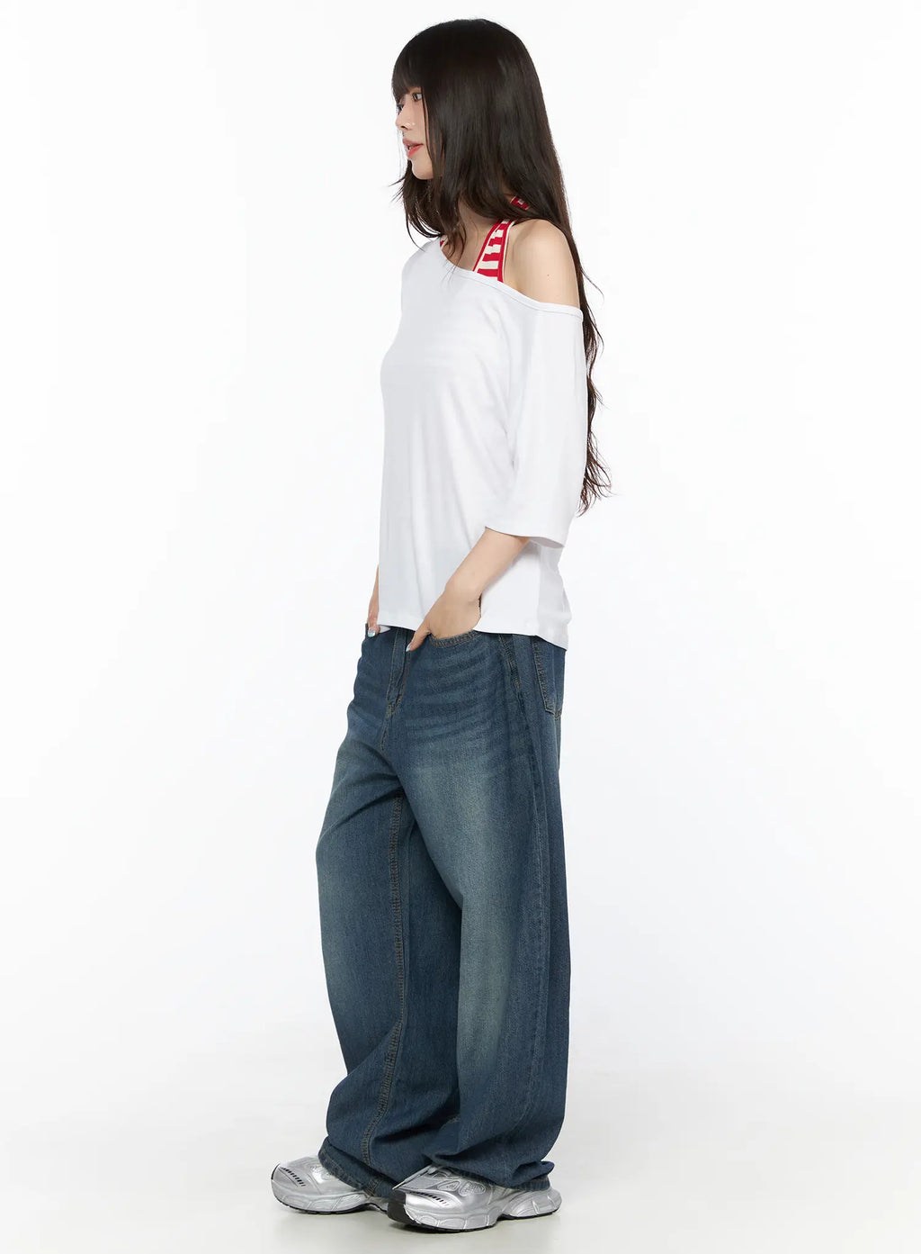 Ace Washed Wide Leg Jeans CL522