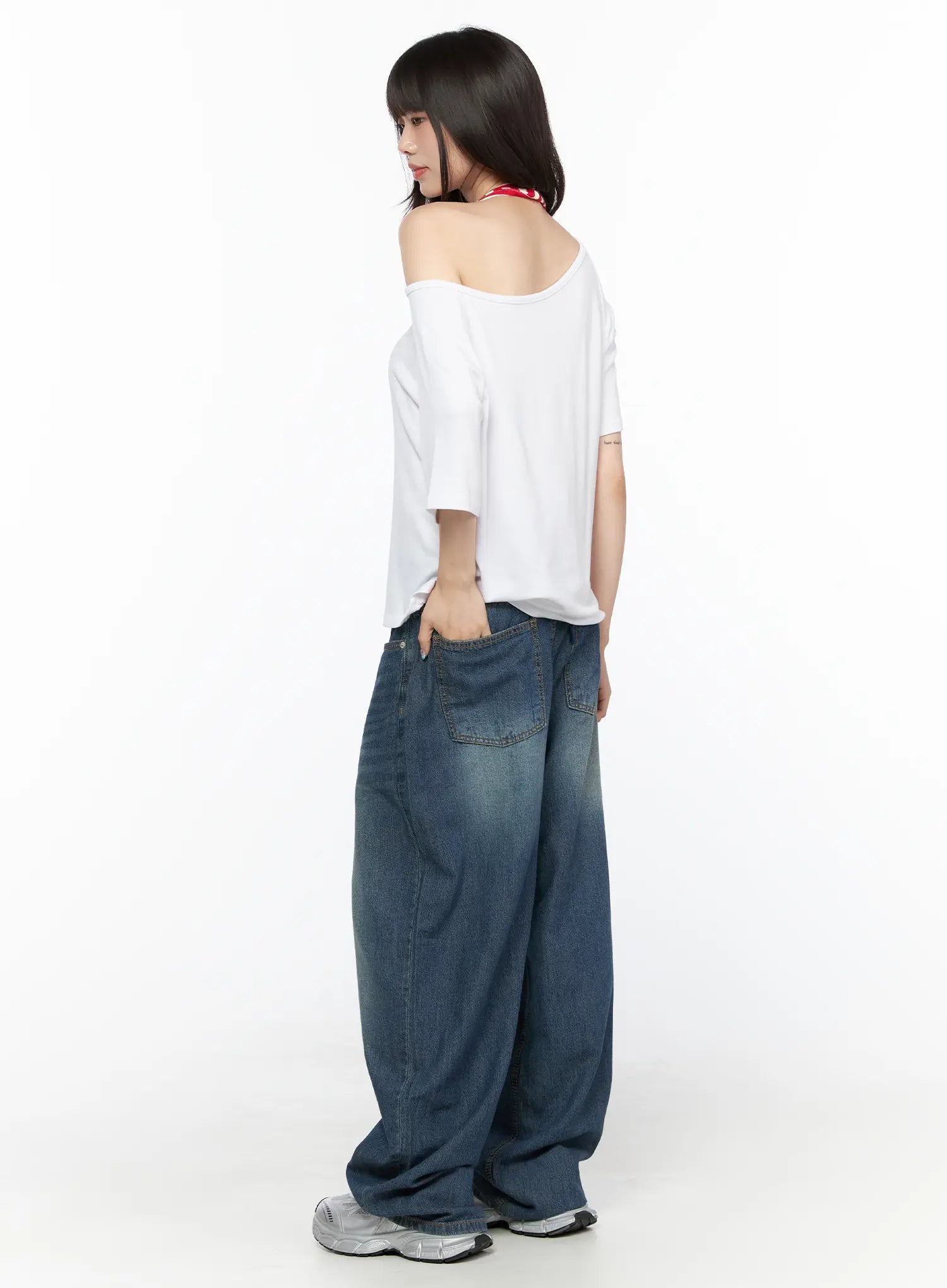 Ace Washed Wide Leg Jeans CL522