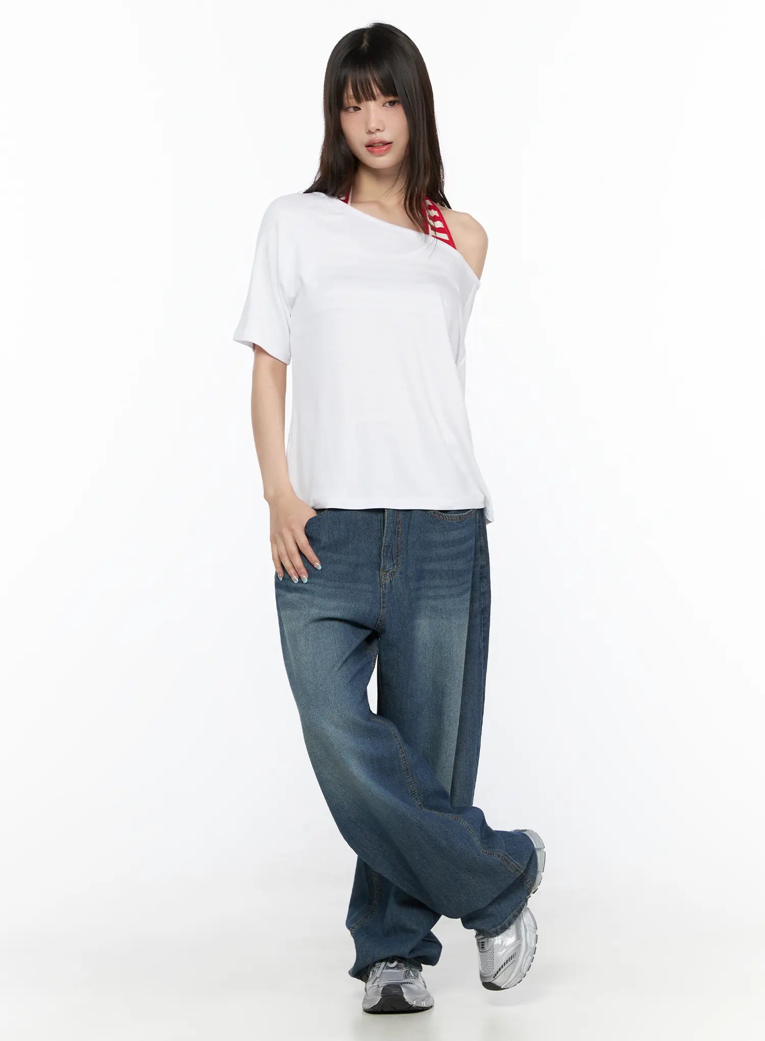 Ace Washed Wide Leg Jeans CL522