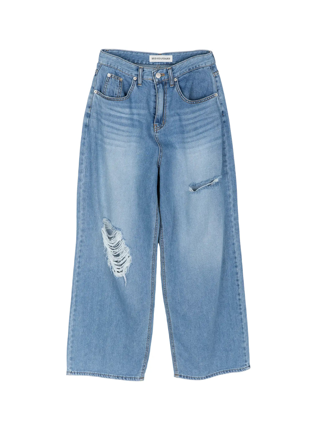 Arden Distressed High-Waist Baggy Jeans IL522