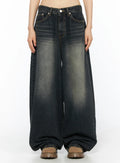 Avie Vintage Wash Wide Leg Jeans CU530