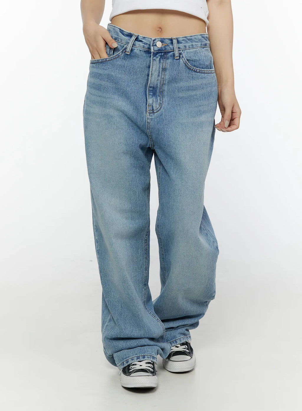 Delp Washed Wide Leg Jeans CG506
