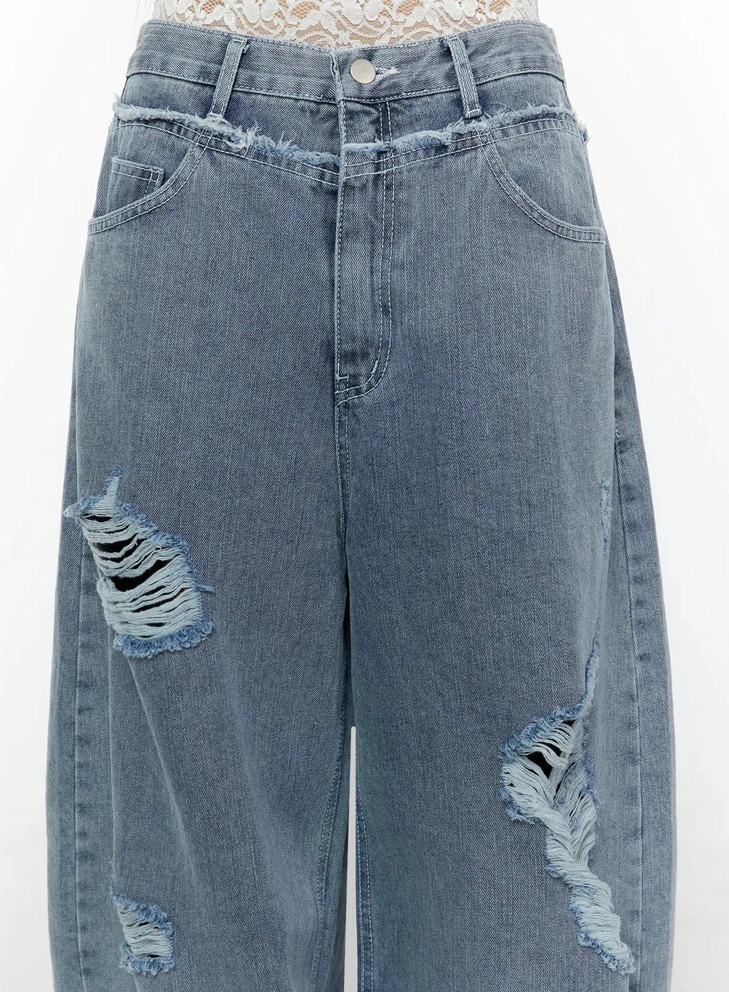 Gale Distressed Wide Leg Jeans IL530