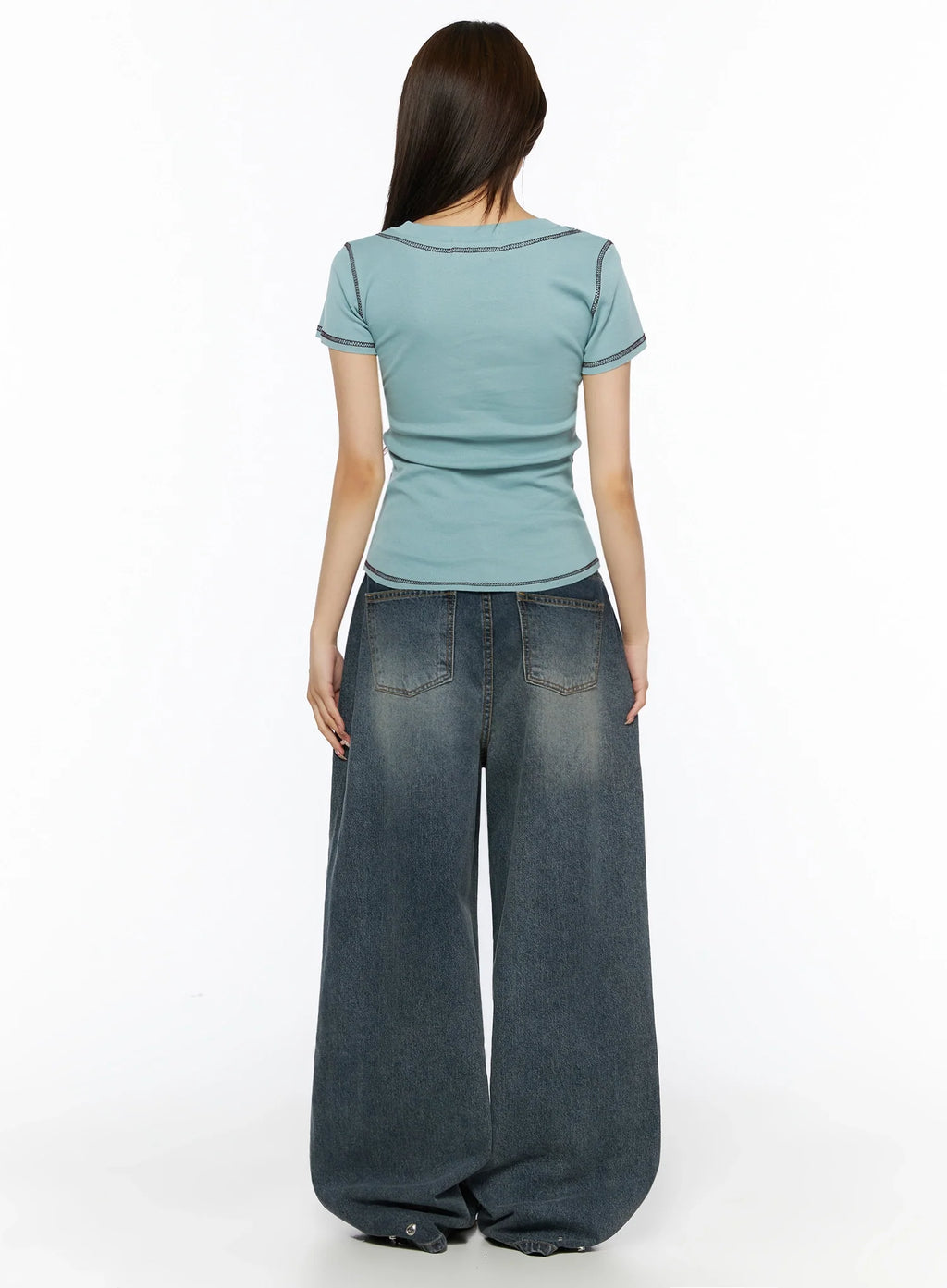 Greer Vintage Wash Baggy Jeans IL523