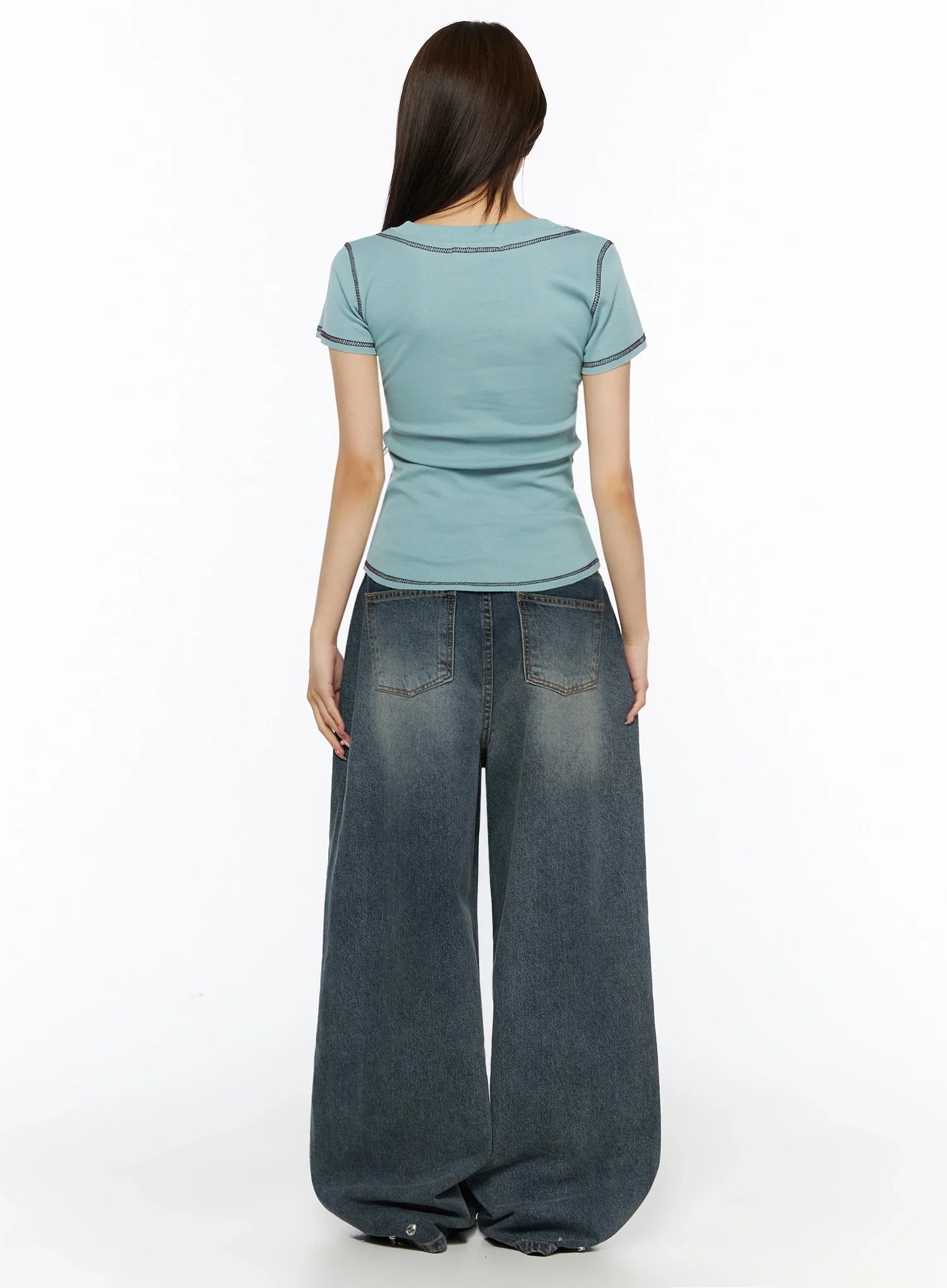 Greer Vintage Wash Baggy Jeans IL523