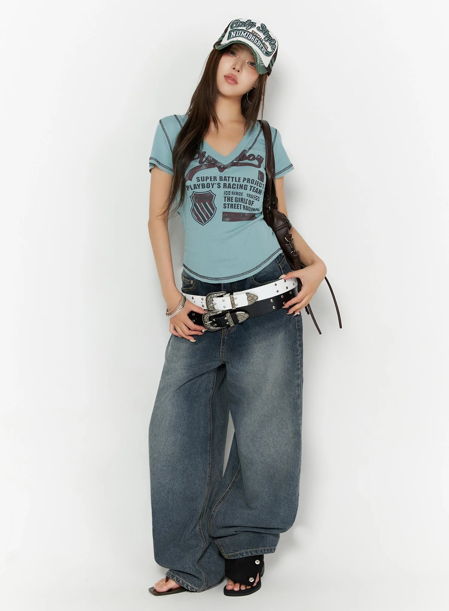 Greer Vintage Wash Baggy Jeans IL523