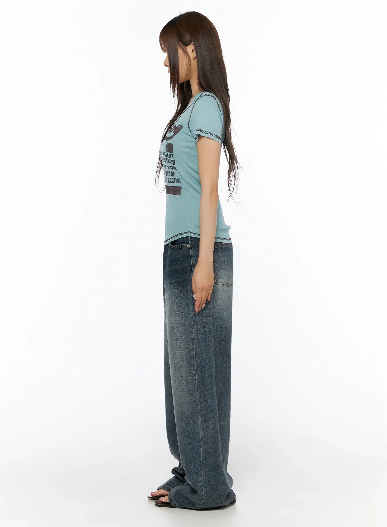 Greer Vintage Wash Baggy Jeans IL523