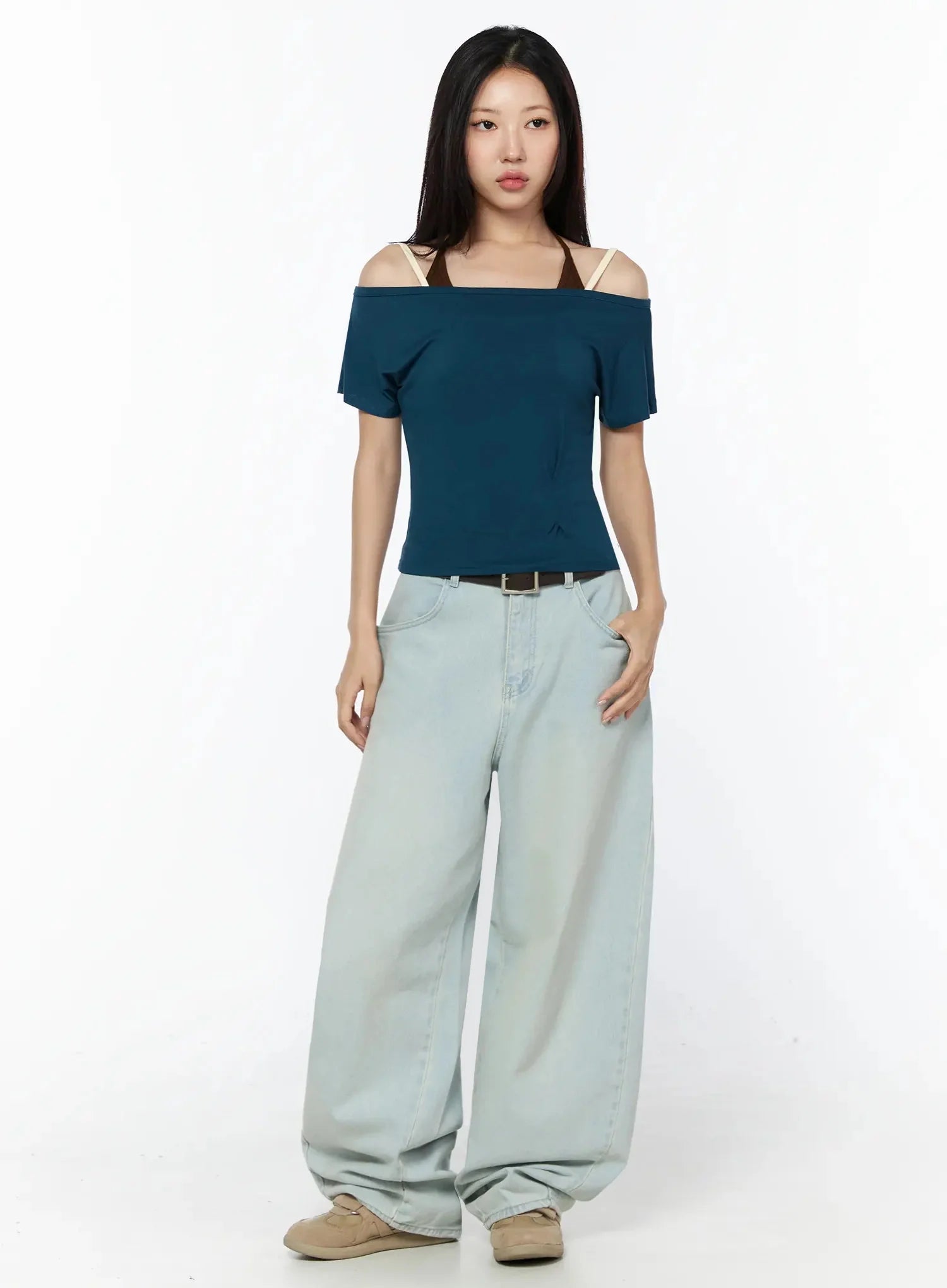 Kaela Light Wash Baggy Jeans IG507