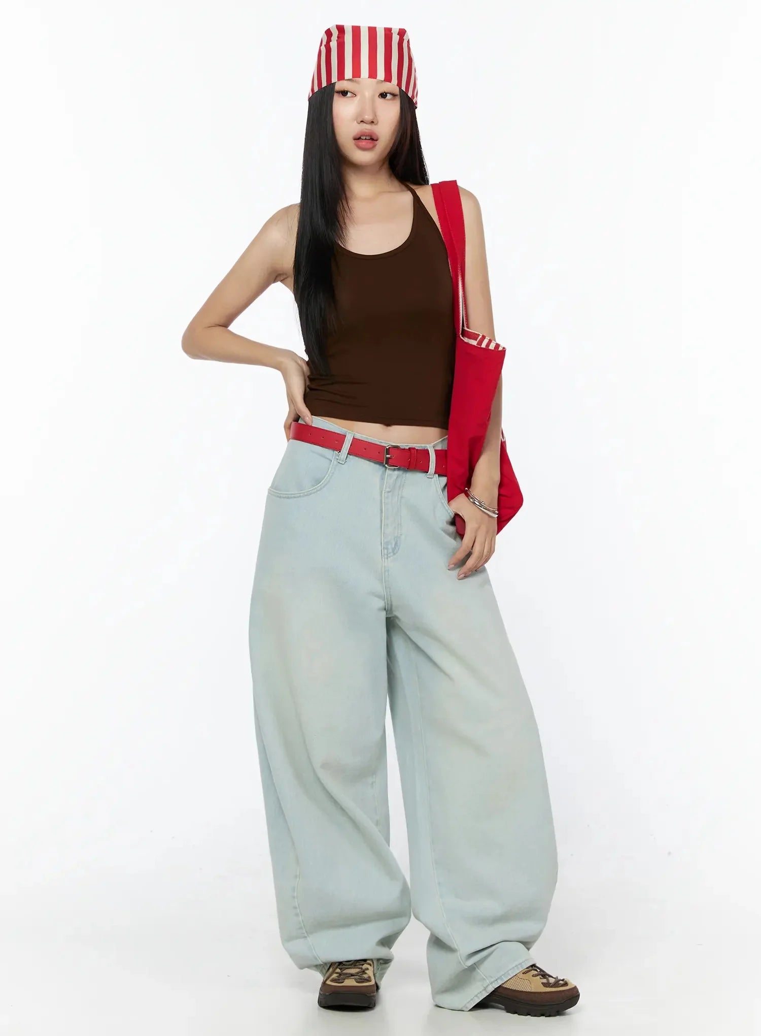 Kaela Light Wash Baggy Jeans IG507