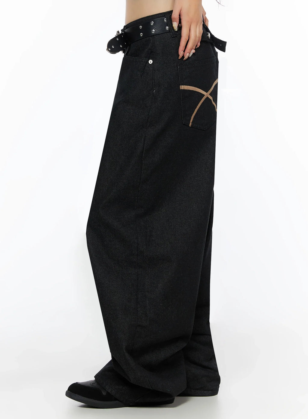 Kairo Back Buckle Wide Jeans IL515