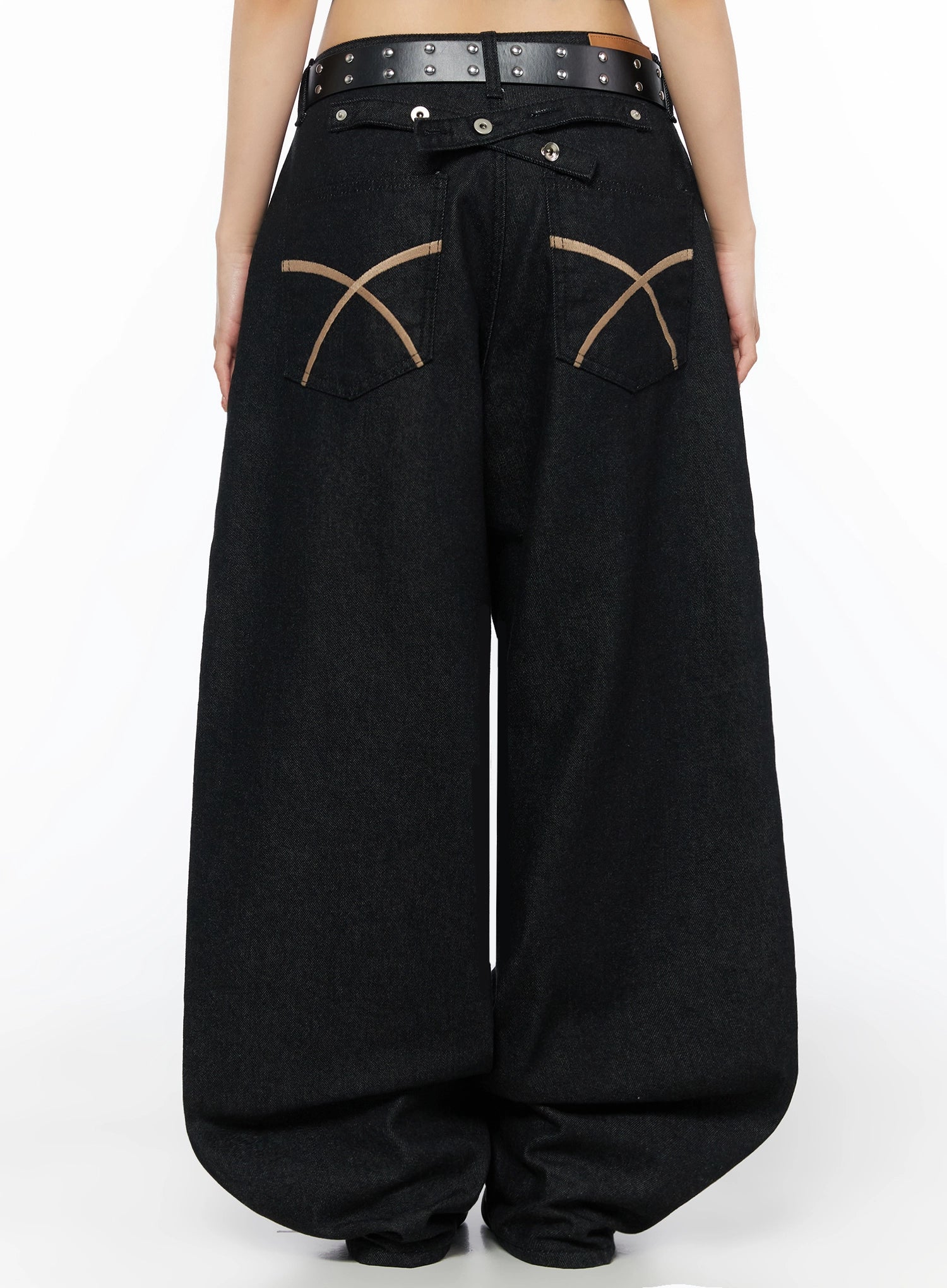 Kairo Back Buckle Wide Jeans IL515