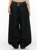 Kairo Back Buckle Wide Jeans IL515