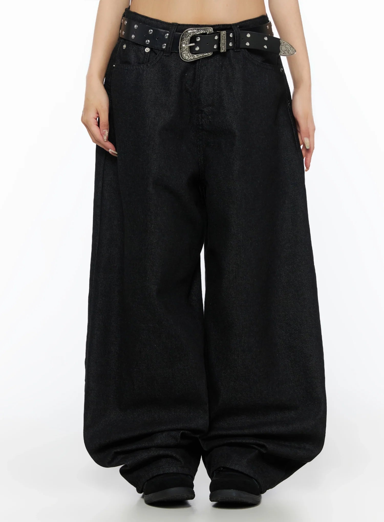 Kairo Back Buckle Wide Jeans IL515