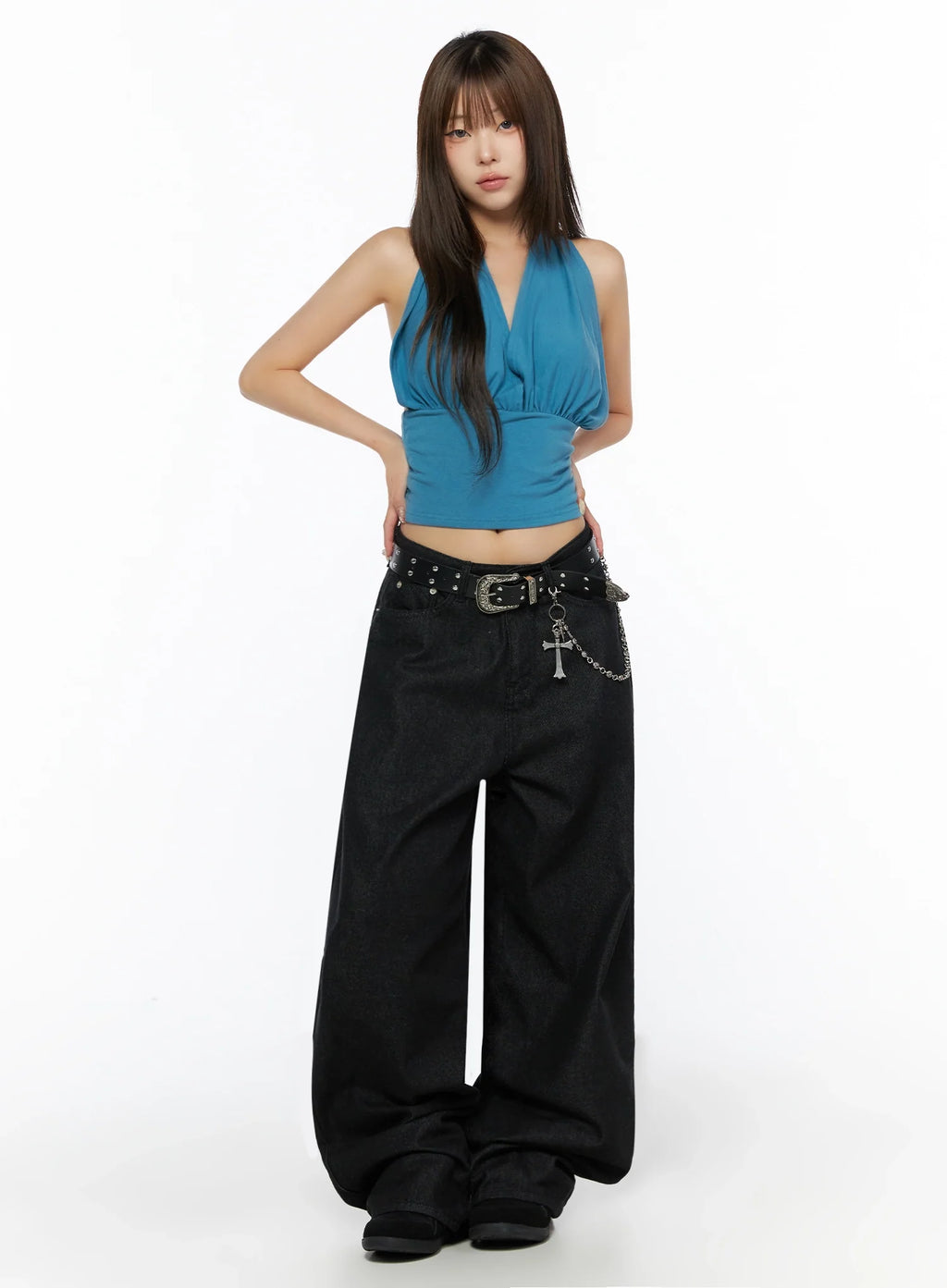 Kairo Back Buckle Wide Jeans IL515
