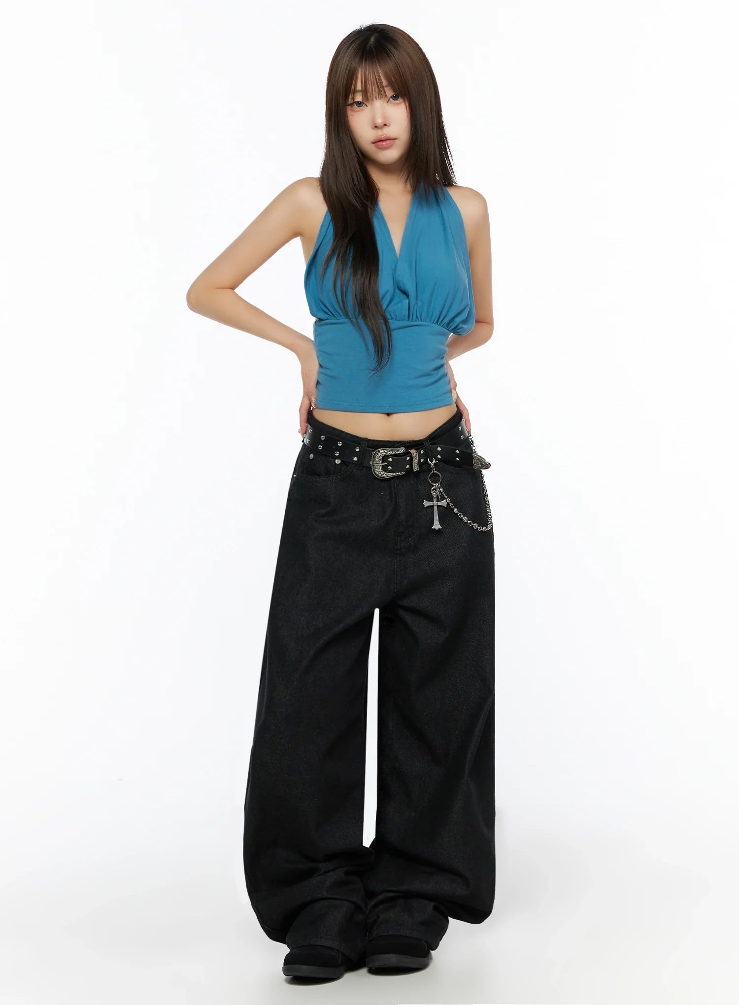 Kairo Back Buckle Wide Jeans IL515