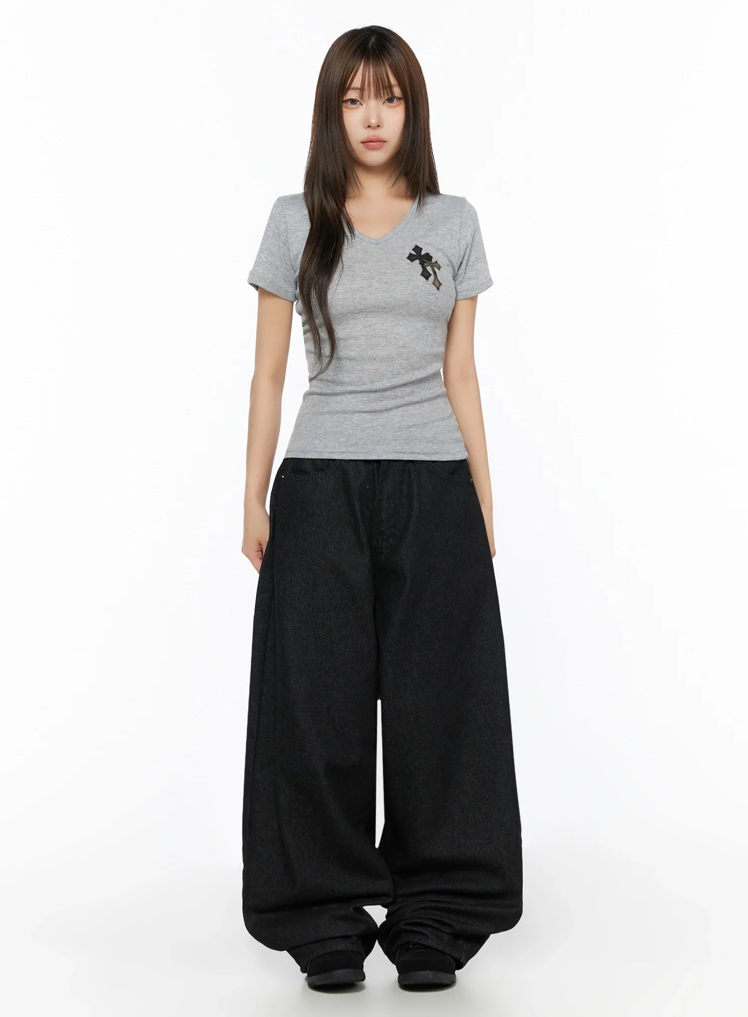 Kairo Back Buckle Wide Jeans IL515
