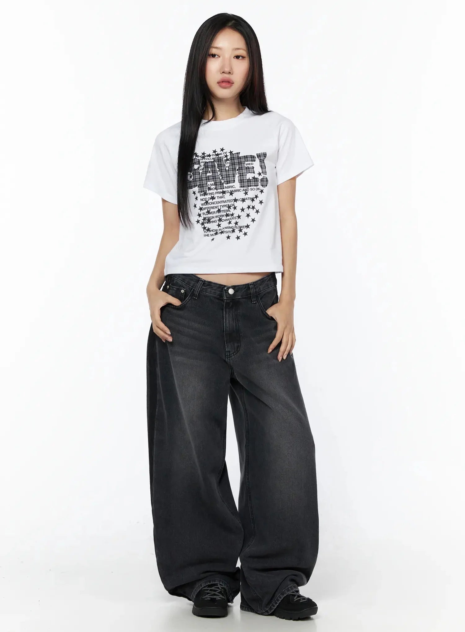 Kalyn Dark Wash Baggy Jeans IG510