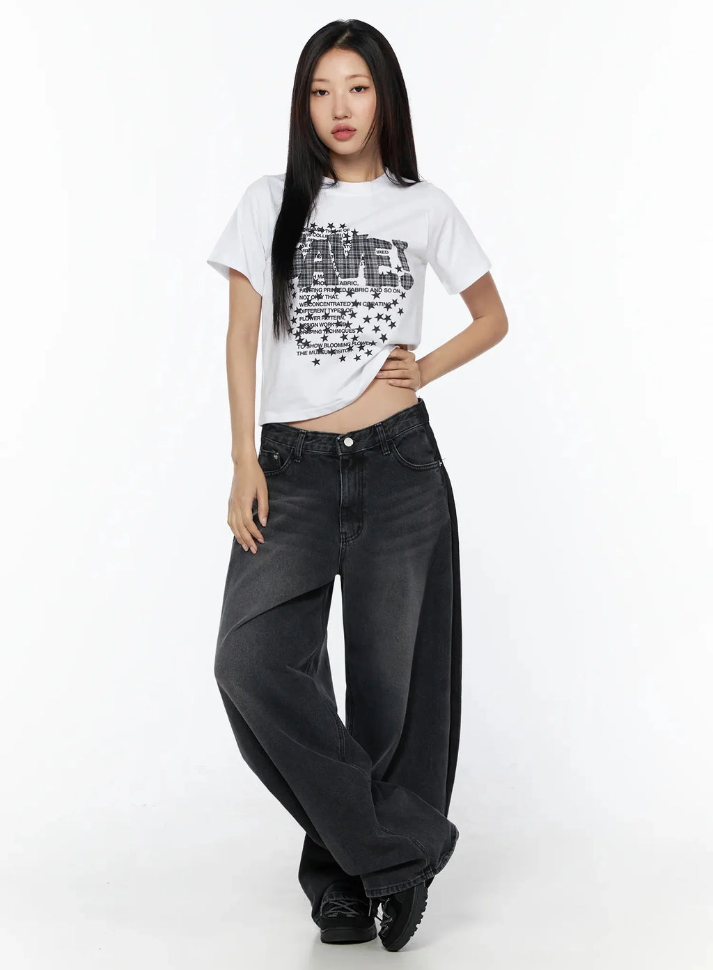 Kalyn Dark Wash Baggy Jeans IG510