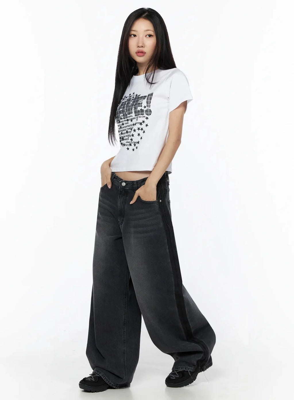 Kalyn Dark Wash Baggy Jeans IG510