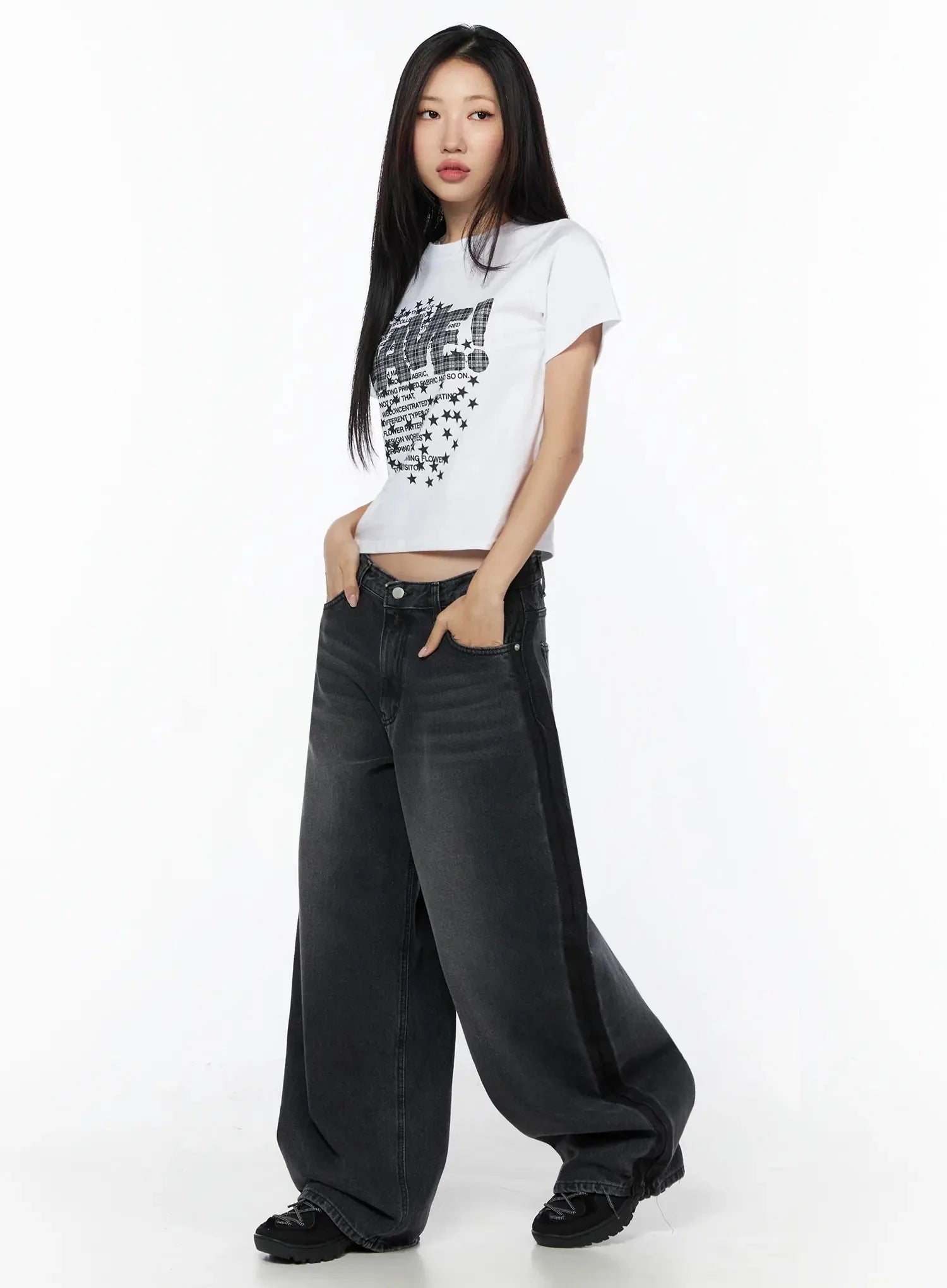 Kalyn Dark Wash Baggy Jeans IG510