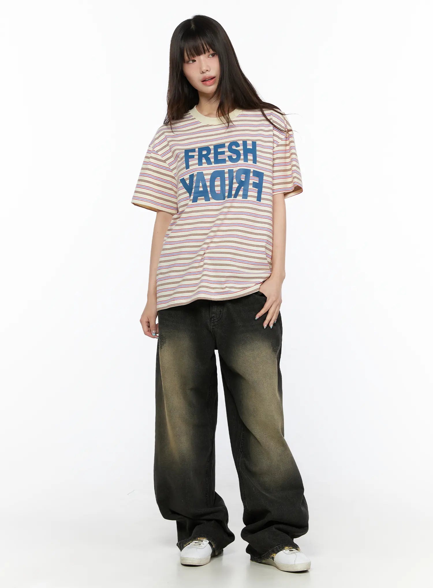 Keisha Washed Baggy Jeans CL523