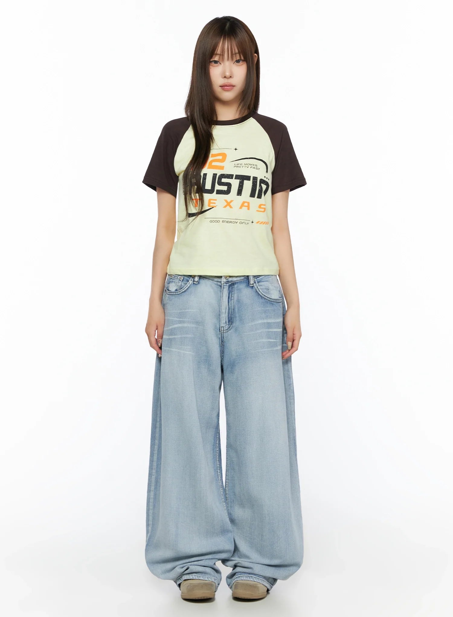 Kit Washed Wide Leg Jeans IL523