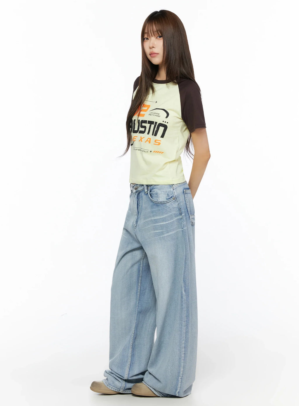 Kit Washed Wide Leg Jeans IL523
