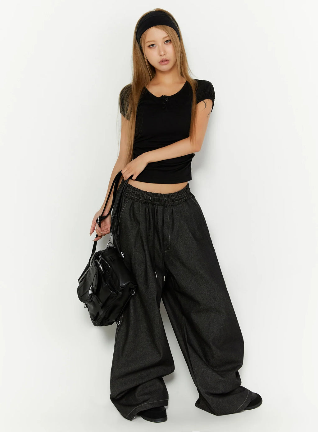 Kris Back Graphic Baggy Jeans IL524