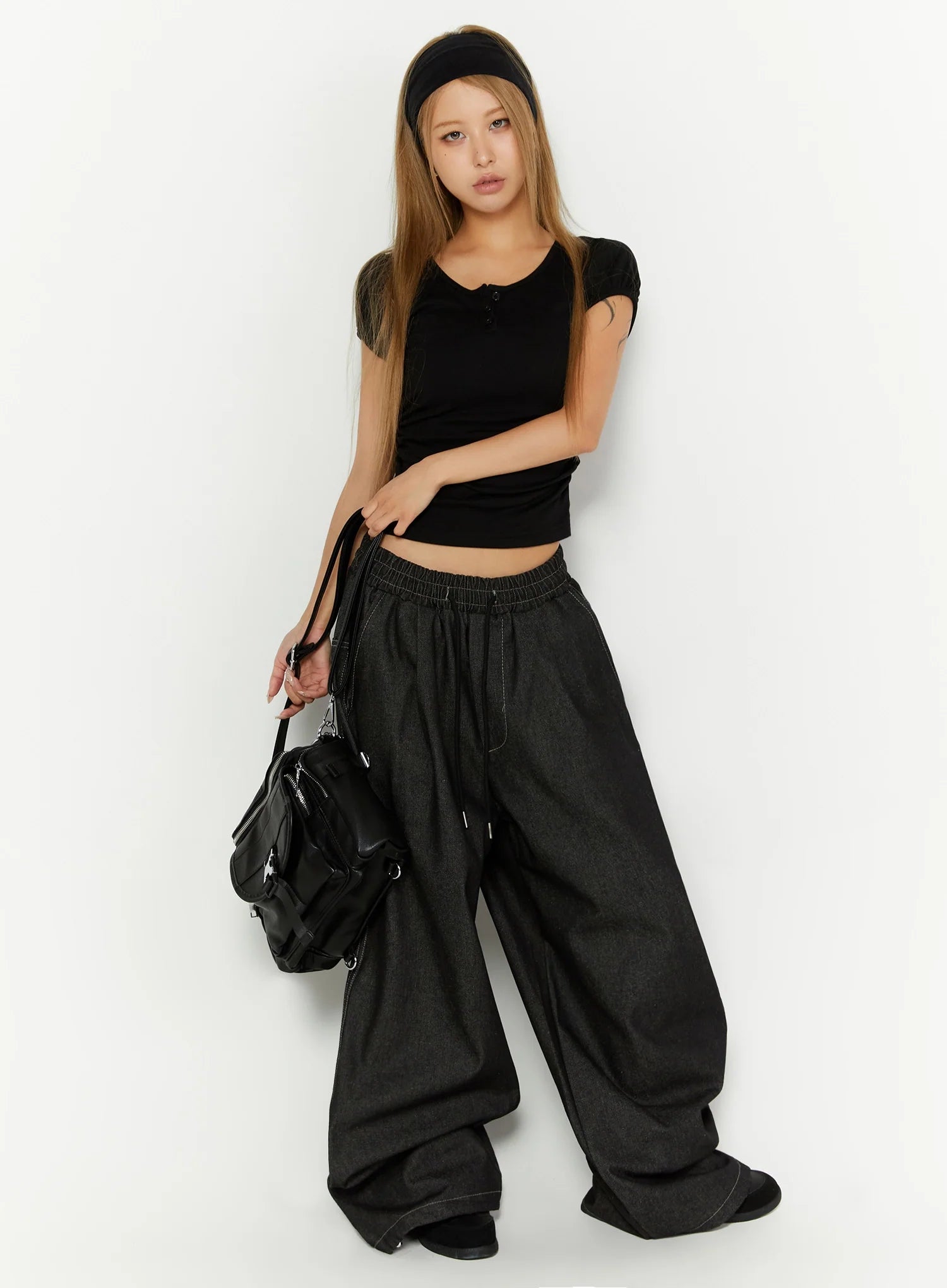 Kris Back Graphic Baggy Jeans IL524