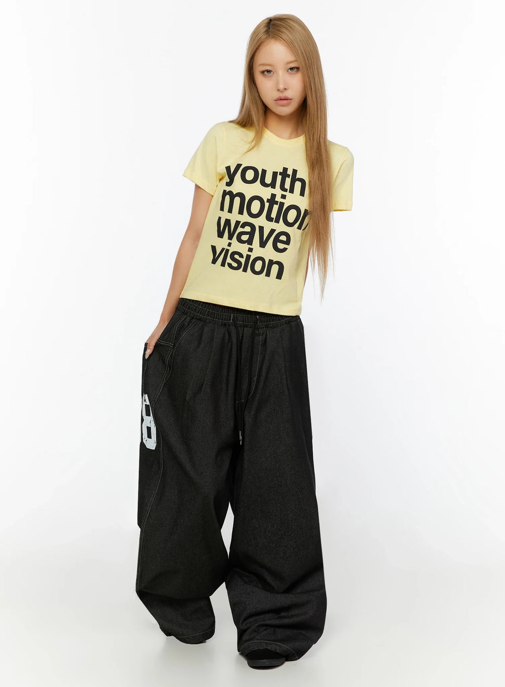 Kris Back Graphic Baggy Jeans IL524