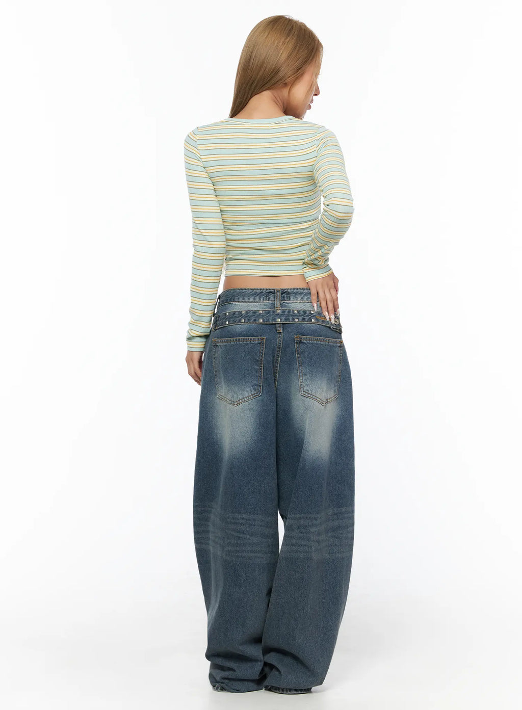 Lane Washed Wide Leg Jeans CU523