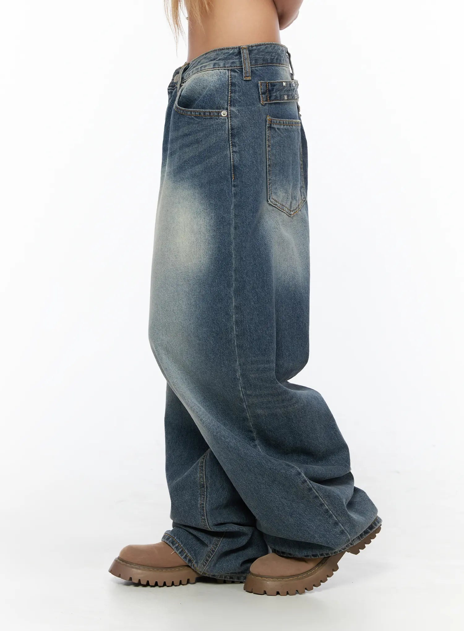 Lane Washed Wide Leg Jeans CU523