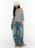 Mackenzie Blue Rip Jeans CU526