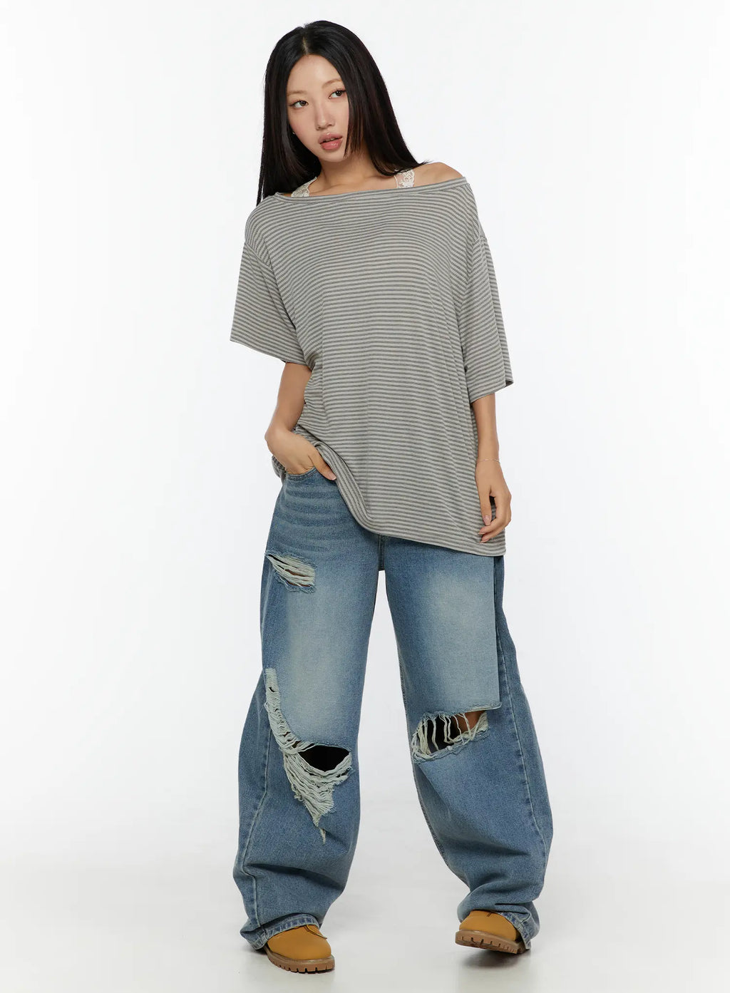 Mackenzie Blue Rip Jeans CU526