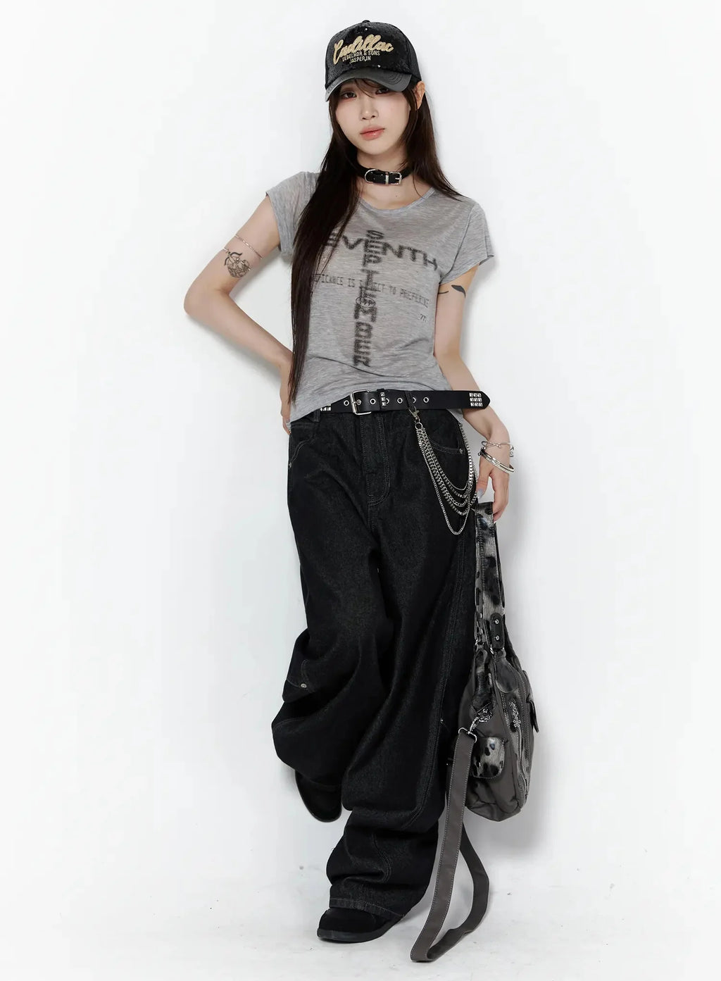 Maelani Rivet Wide Balloon Jeans IL502