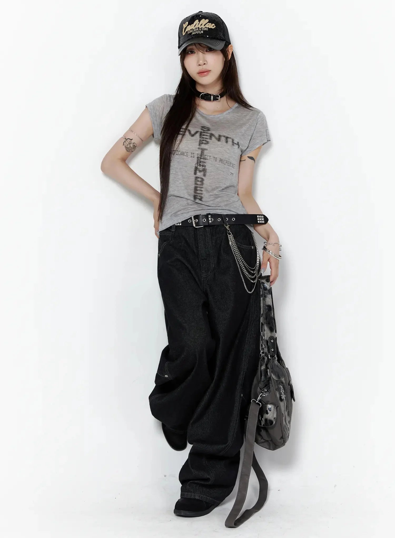 Maelani Rivet Wide Balloon Jeans IL502