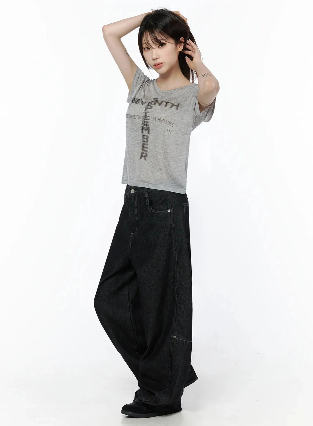 Maelani Rivet Wide Balloon Jeans IL502