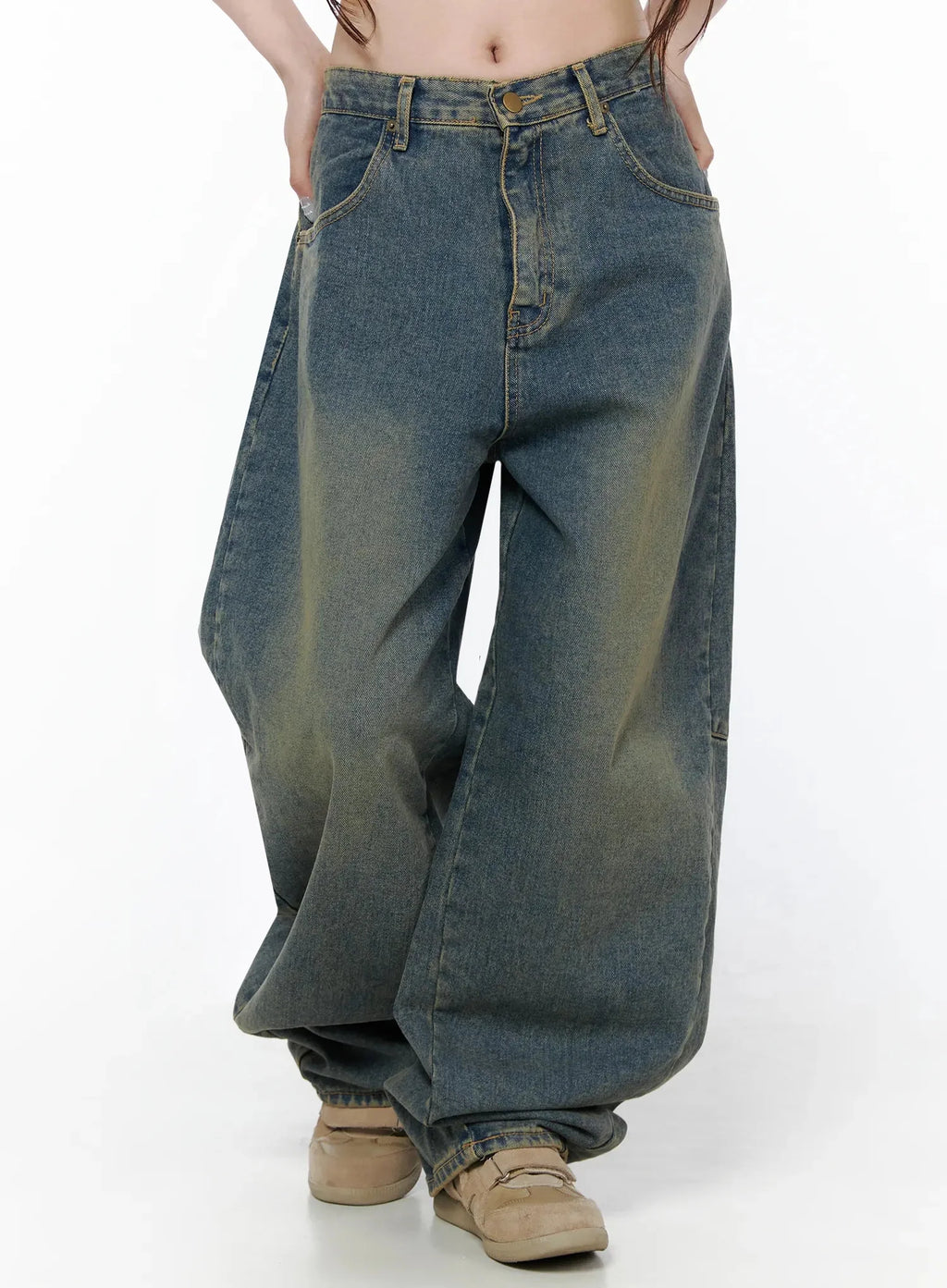 Marion Washed Wide-Leg Jeans IL506