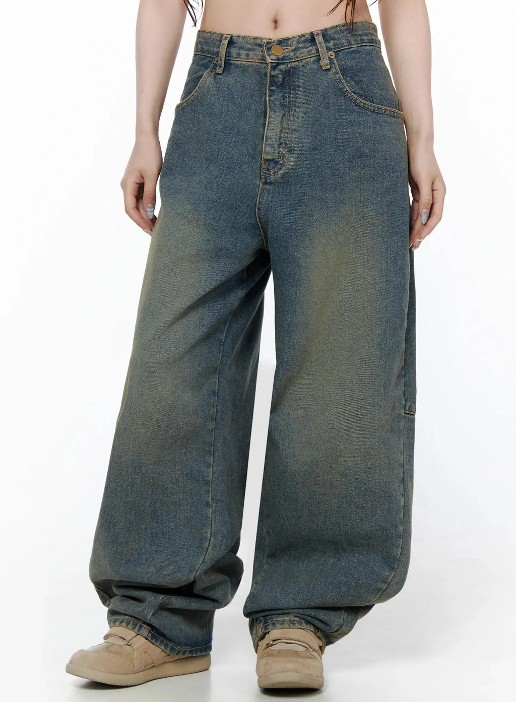 Marion Washed Wide-Leg Jeans IL506