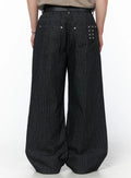 Men's Alexis Striped Wide Leg Jeans IU523