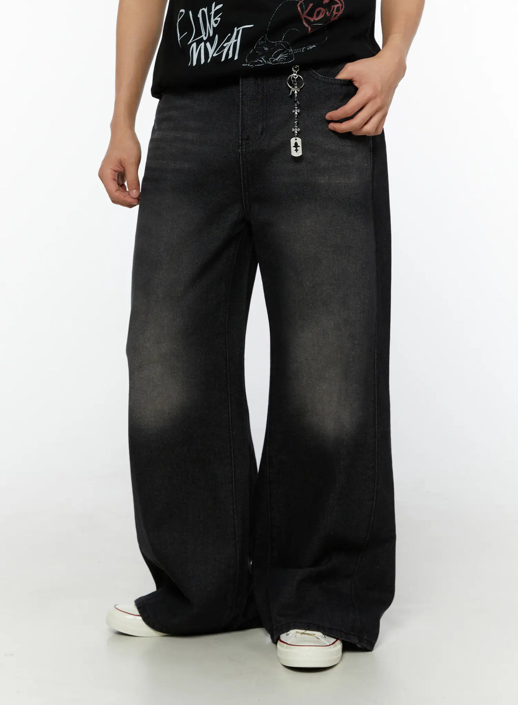 Men's Kane Wash Wide Leg Jeans IG506