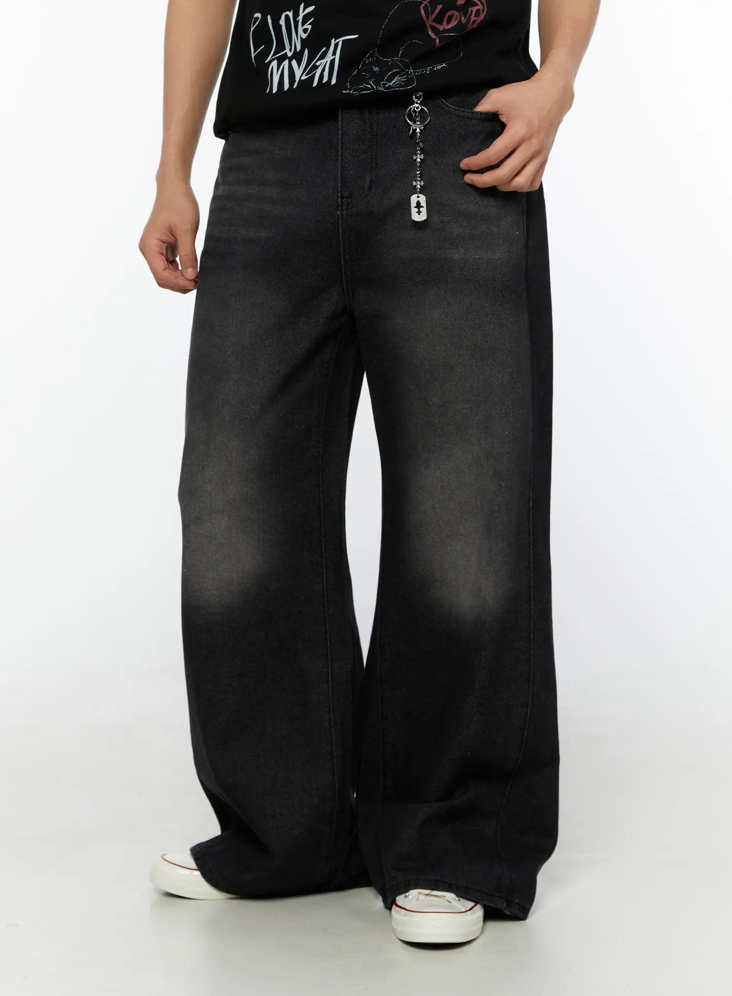 Men's Kane Wash Wide Leg Jeans IG506