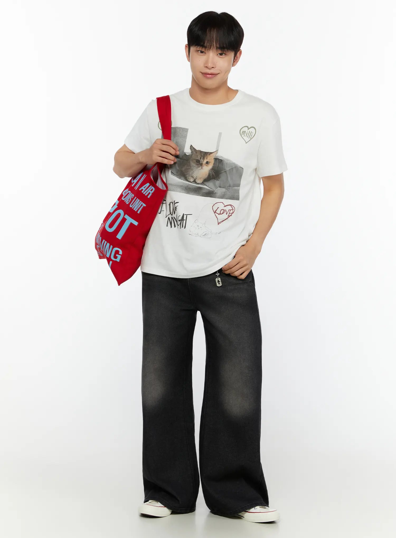 Men's Kane Wash Wide Leg Jeans IG506