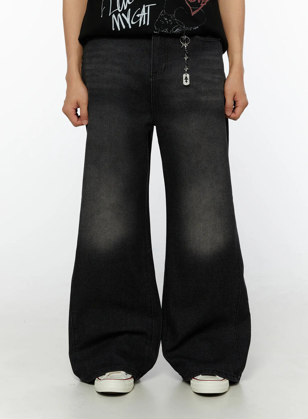 Men's Kane Wash Wide Leg Jeans IG506