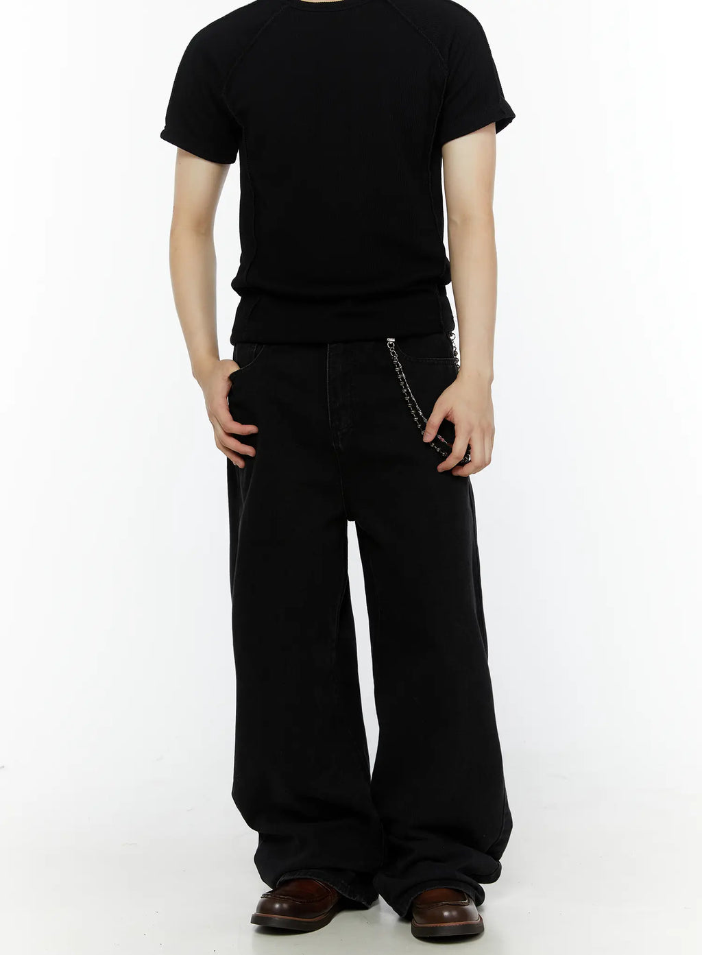 Men's Relaxed Fit Wide Leg Jeans IL509