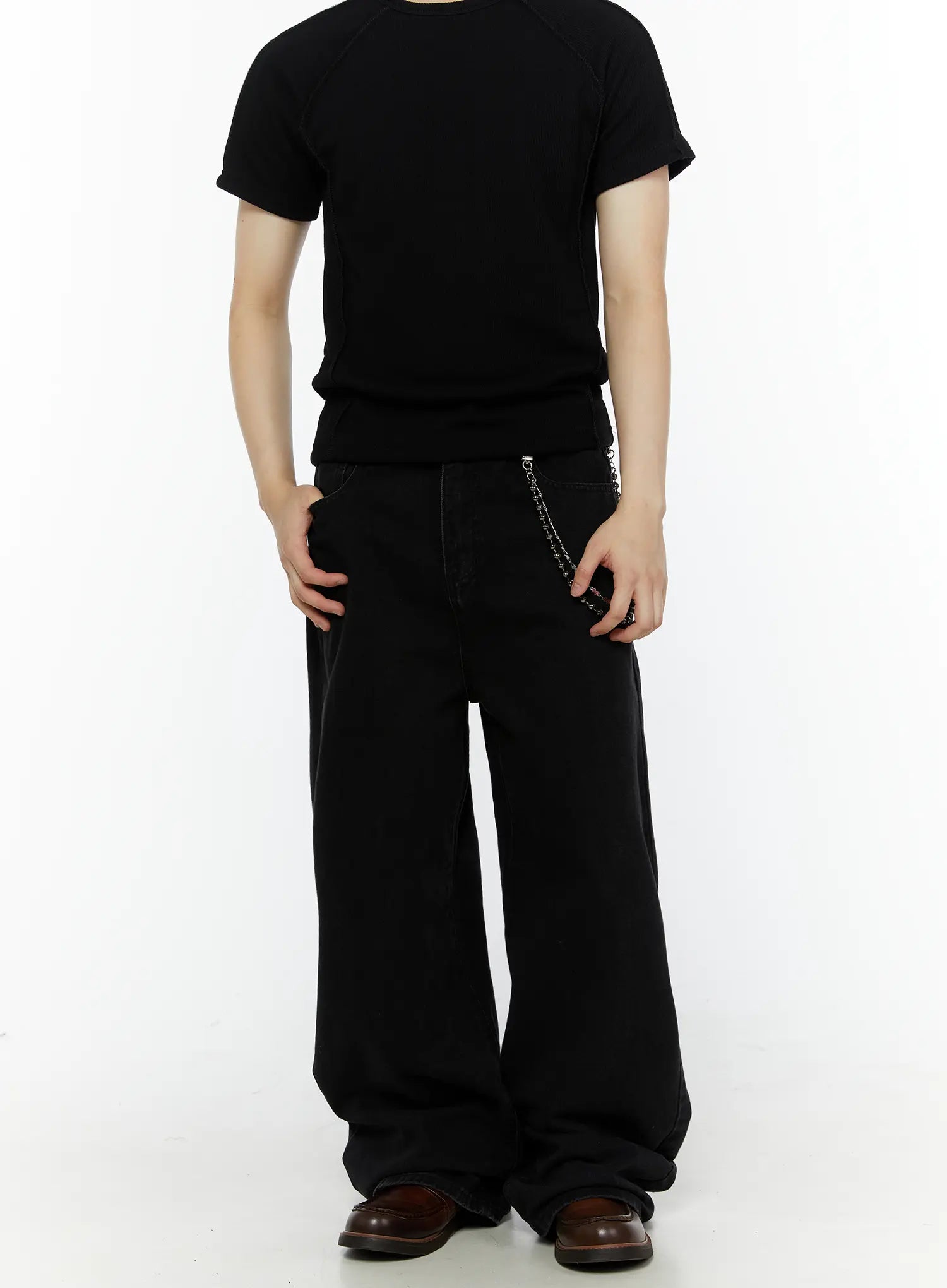 Men's Relaxed Fit Wide Leg Jeans IL509