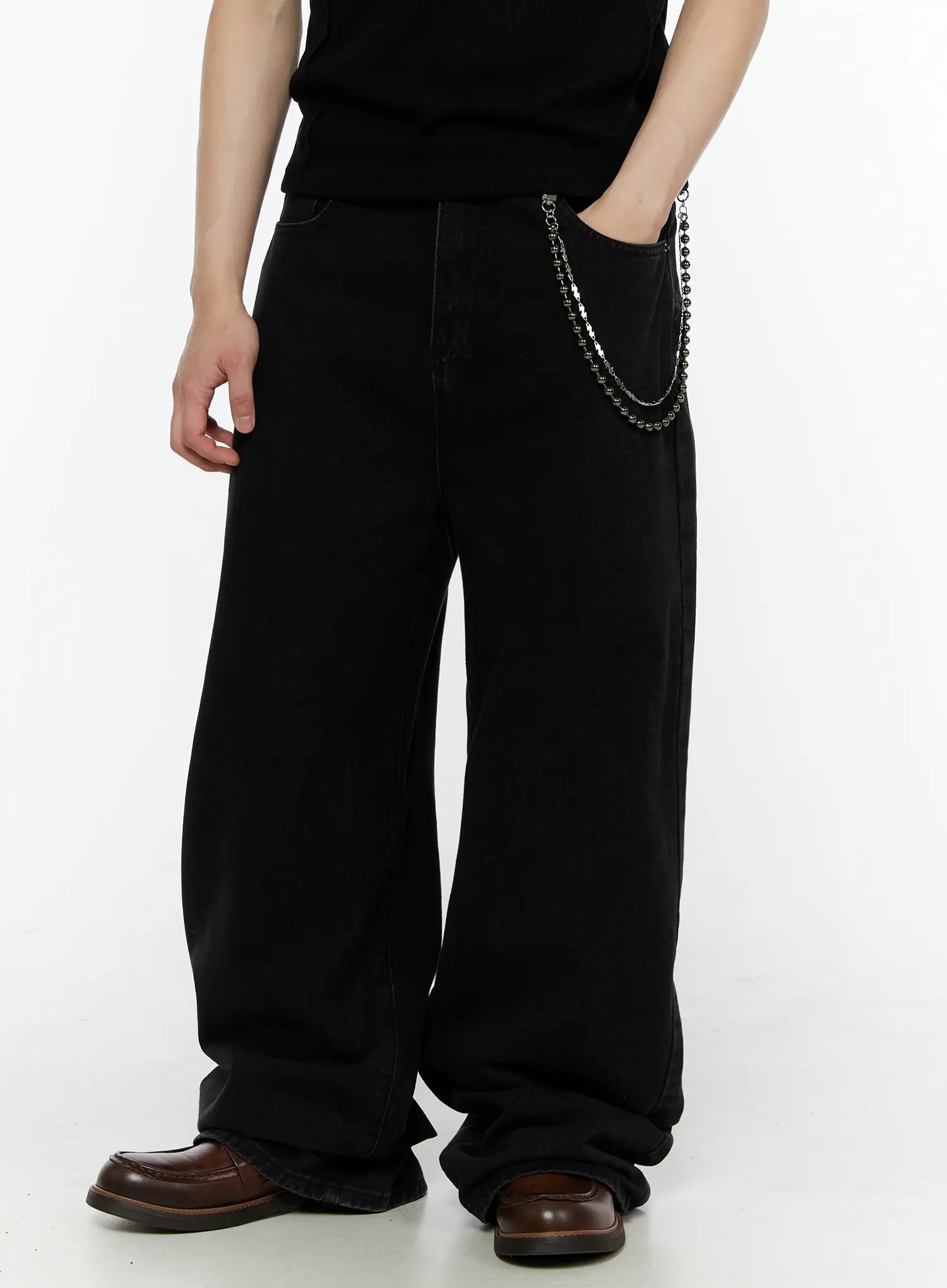 Men's Relaxed Fit Wide Leg Jeans IL509