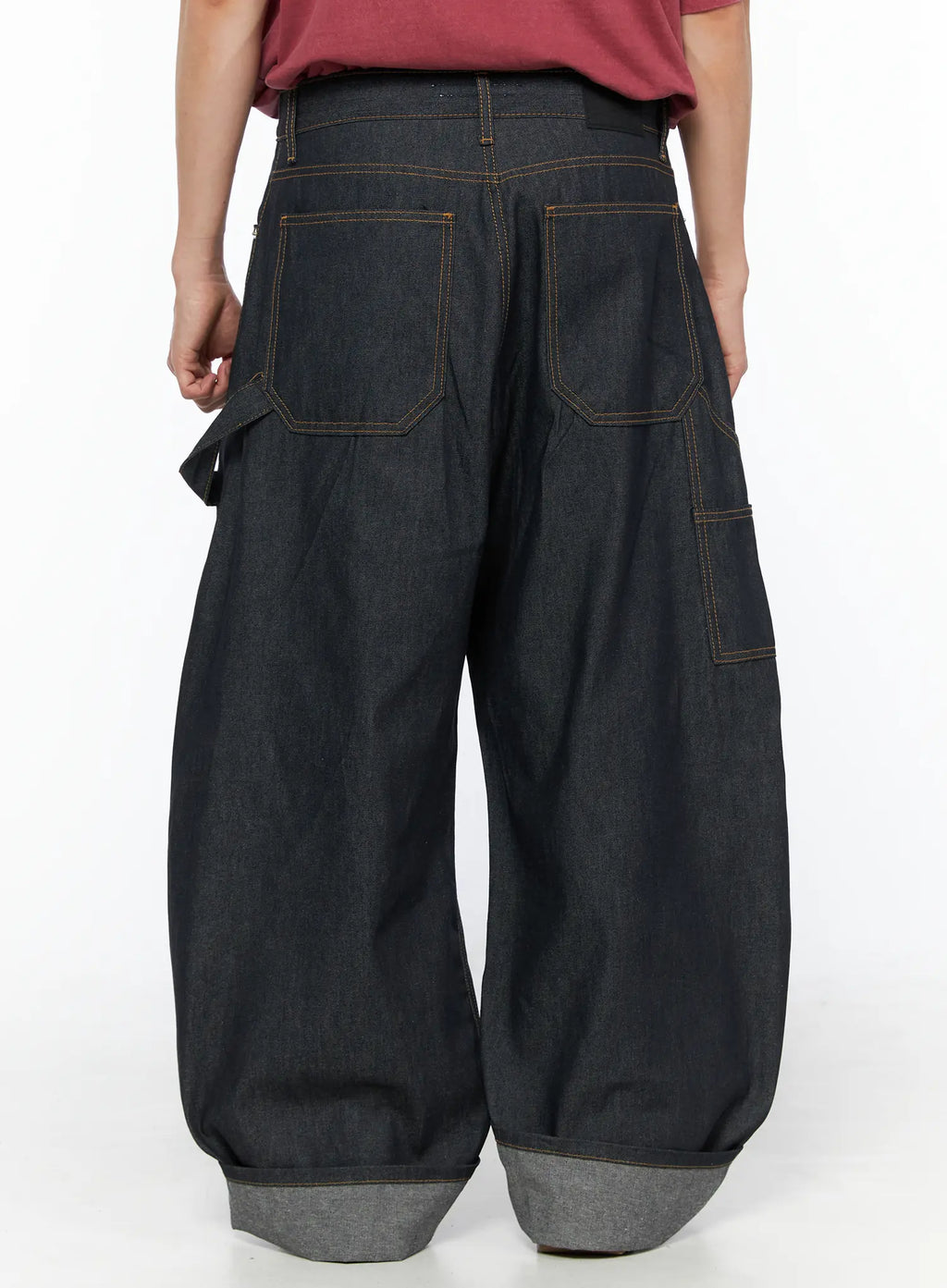 Men's Washed Wide Leg Jeans IL510