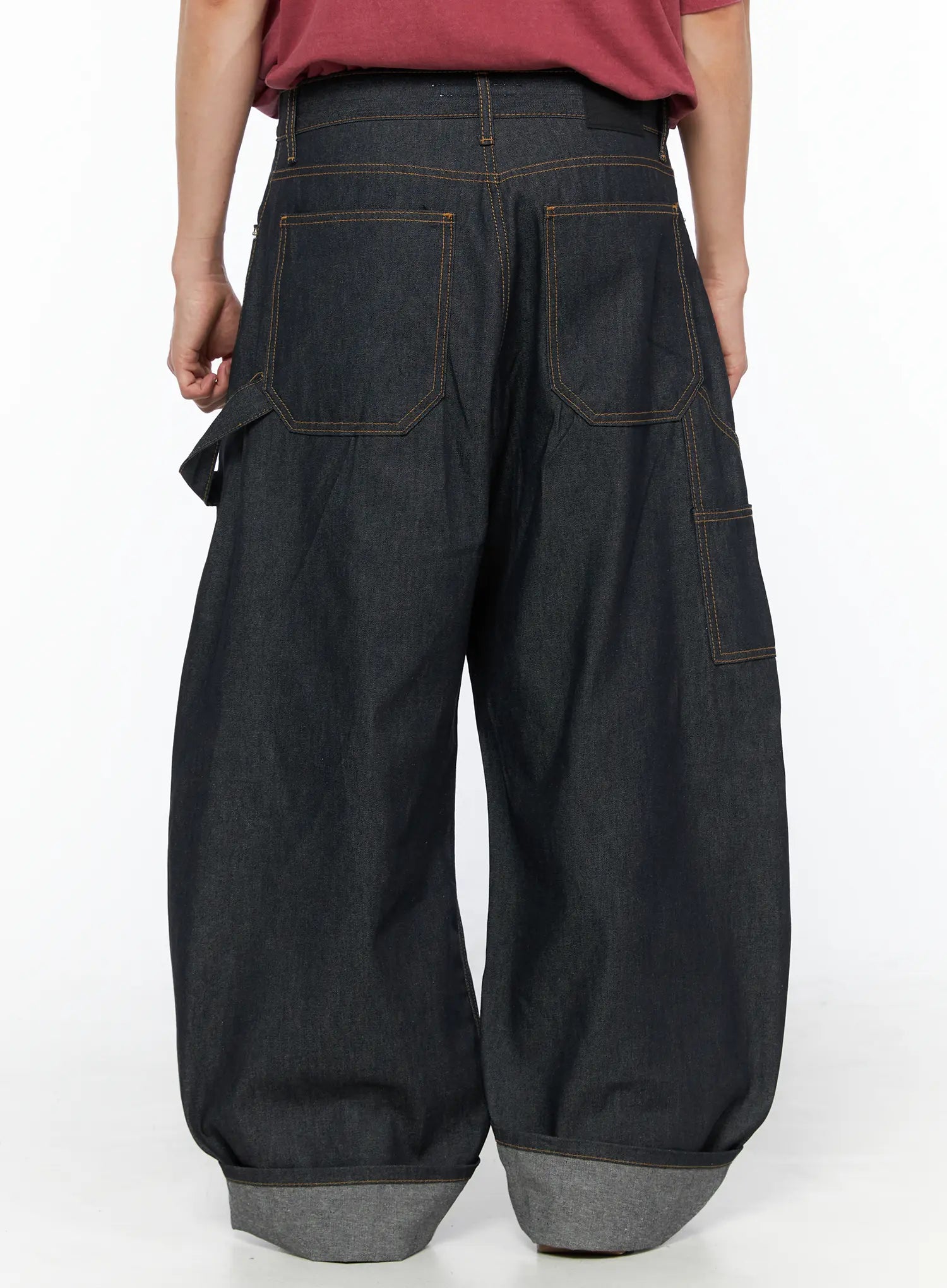 Men's Washed Wide Leg Jeans IL510