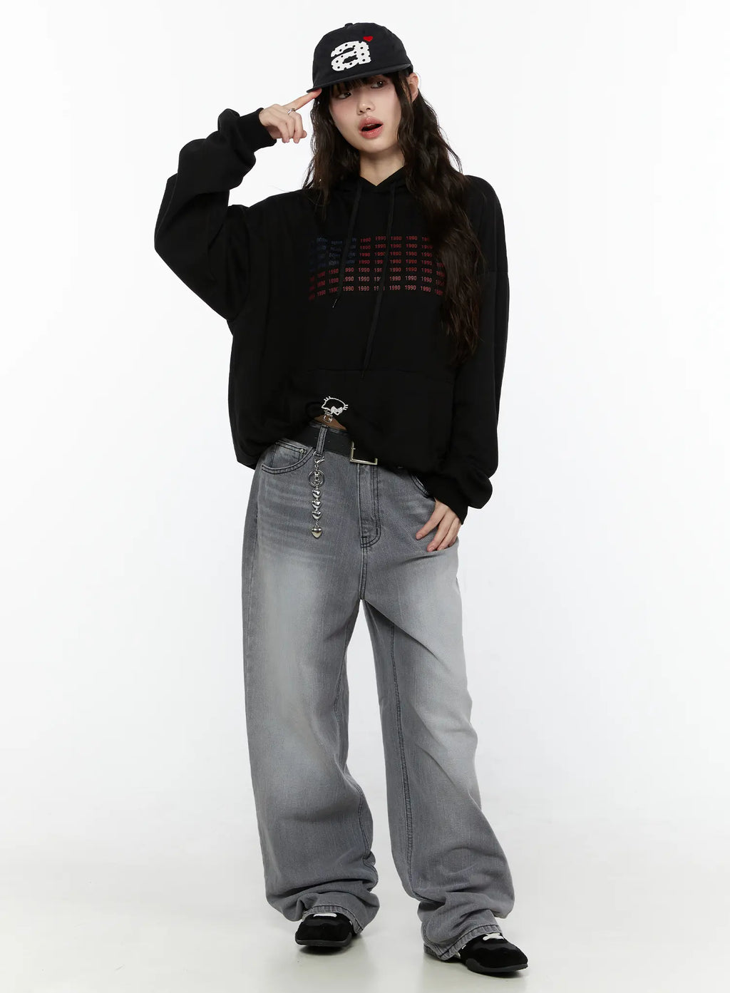 Nyx Gray Wash Wide Leg Jeans CG504